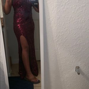 Burgundy sparkle dress